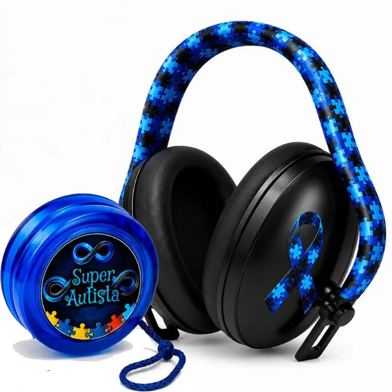 Abafador de barulhos Auditivo 14 db TEA black Blue com Iô Iô especial