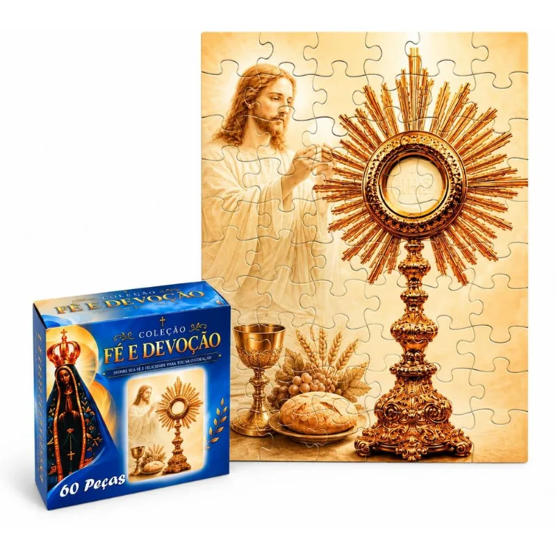 Coleção Fé e Devoção quebra-cabeça 60 peças Sacrificio de Amor