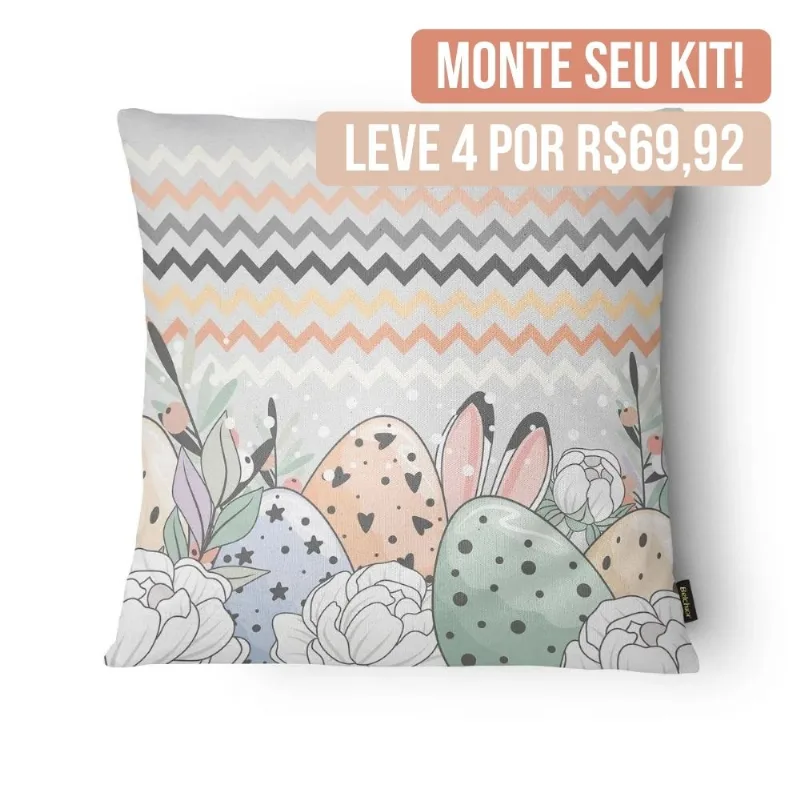 CAPA PARA ALMOFADA PASCOA 43CM X 43 CM DES 066/UNICO