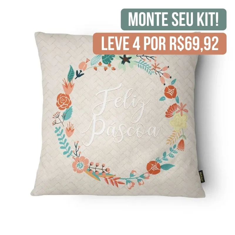 CAPA PARA ALMOFADA PASCOA 43CM X 43 CM DES 069/UNICO