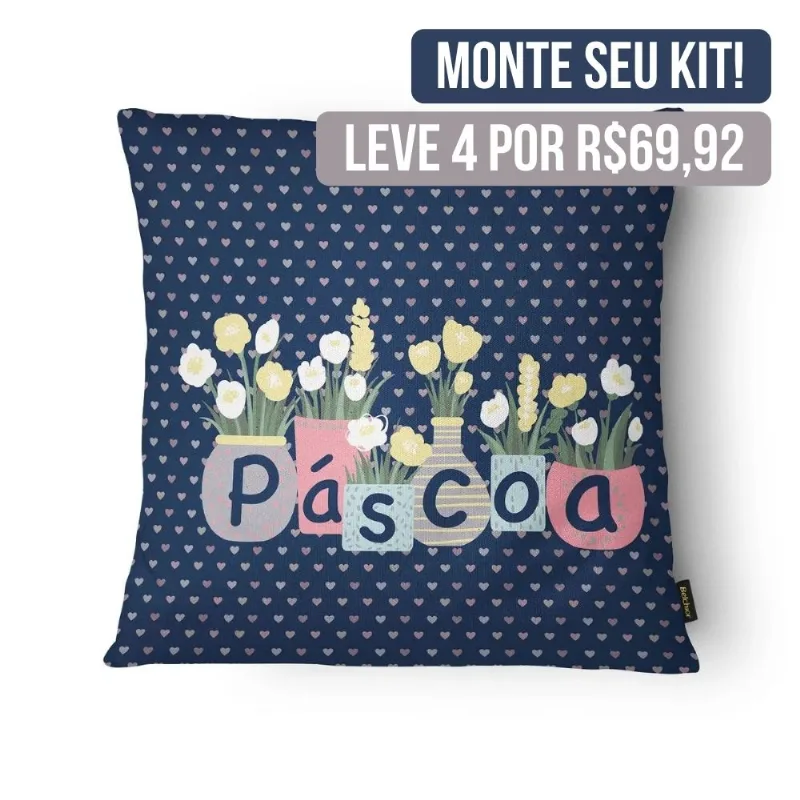 CAPA PARA ALMOFADA PASCOA 43CM X 43 CM DES 074/UNICO