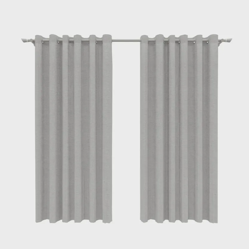 Cortina em Linho Decorativa 550 X 230 Cm Flat Cinza