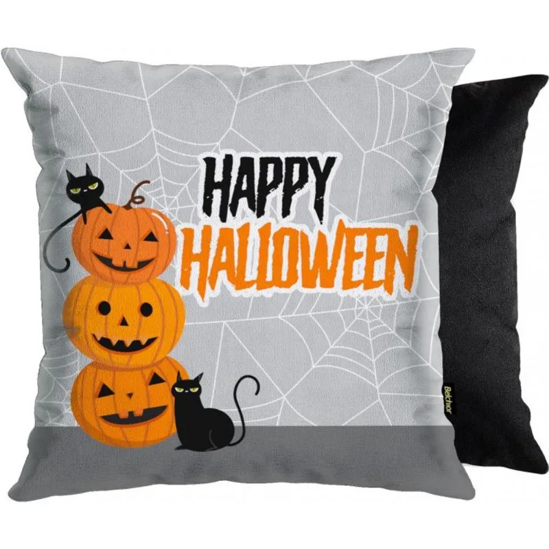 CAPA P/ ALMOFADA HALLOWEEN 43 X 43 110 HAPPY