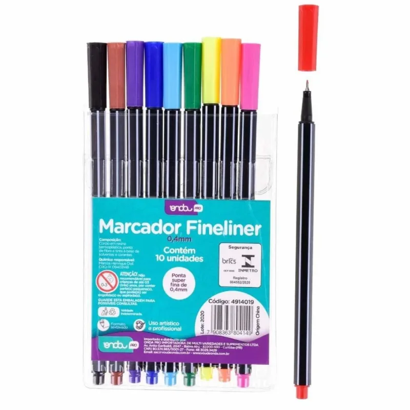 Marcador Fineliner 0,4mm Coleção - Onda Pro