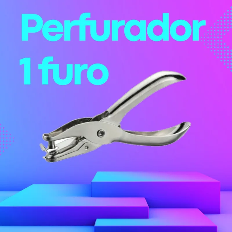 Furador de metal 1 furo papel eva acetato artesanto escritor