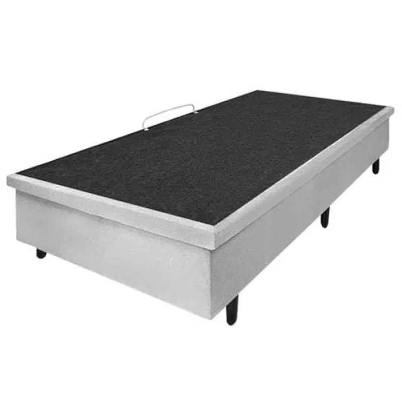 Base Box para Colchão de Solteiro MGA Lift Cotton com Baú e Pistão à Gás - 39x88x188cm Cinza