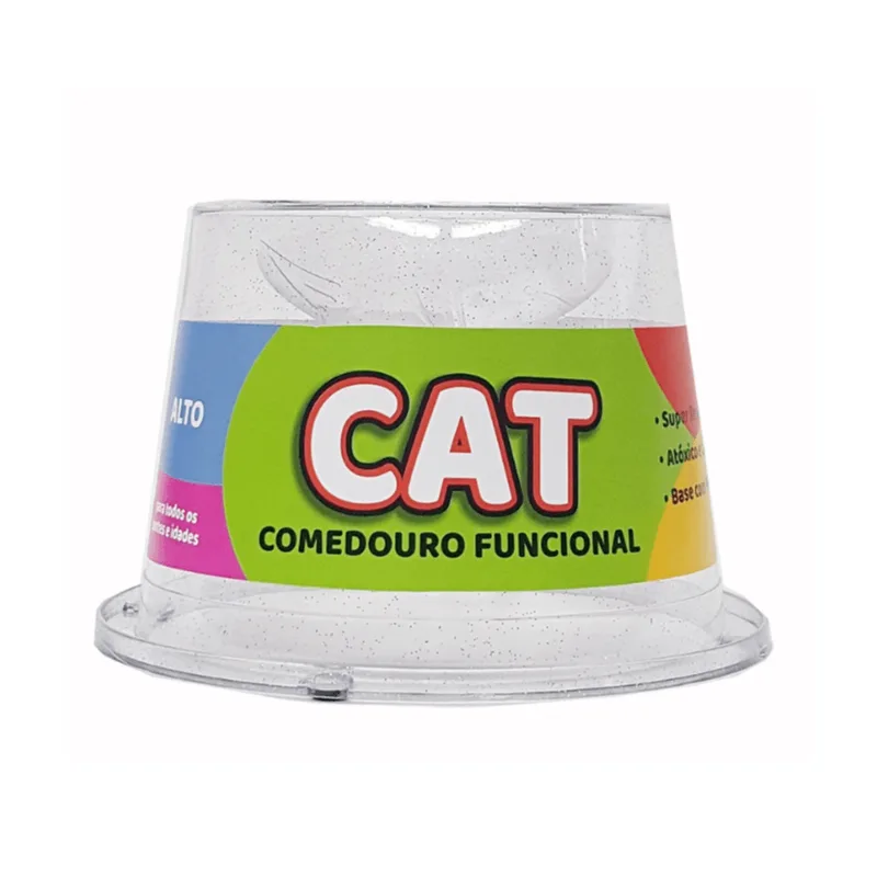 Comedouro Alto Cat Exclusiva 250ml Transparente