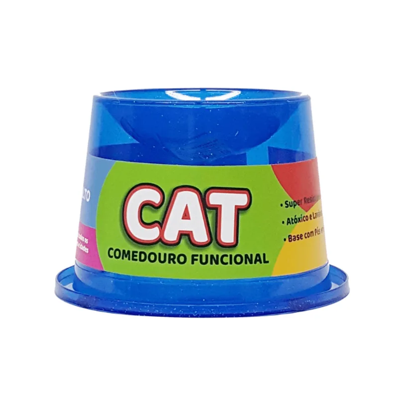 Comedouro Alto Cat Exclusiva 250ml Azul