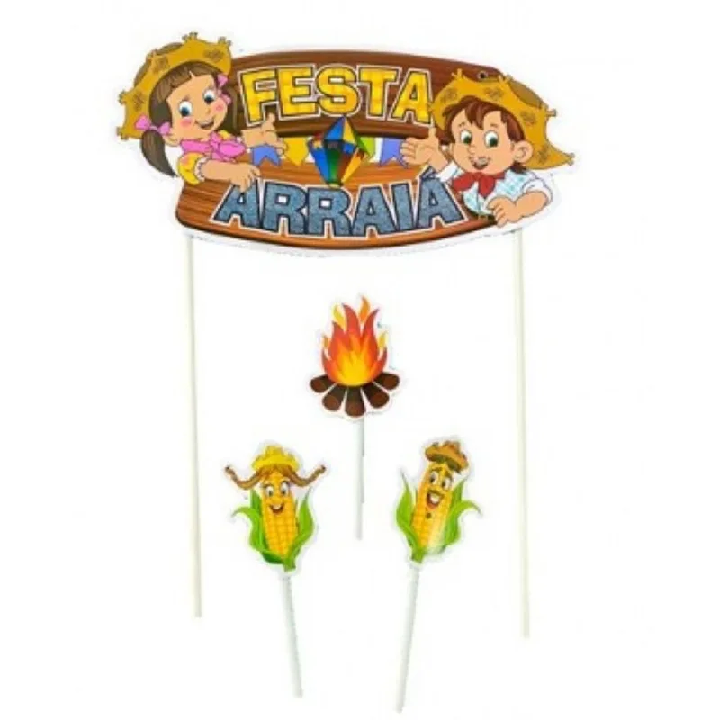Topo Para Bolo Festa Arraia com4 nc Toys