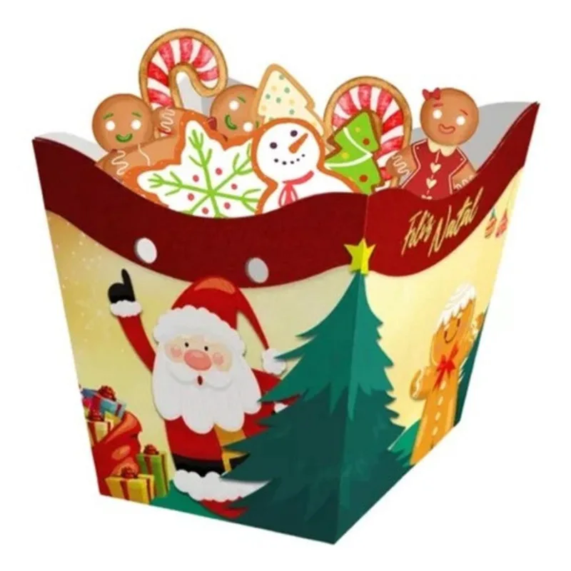 10 Cachepot Feliz Natal Nc Centro Mesa Decoração Salgado