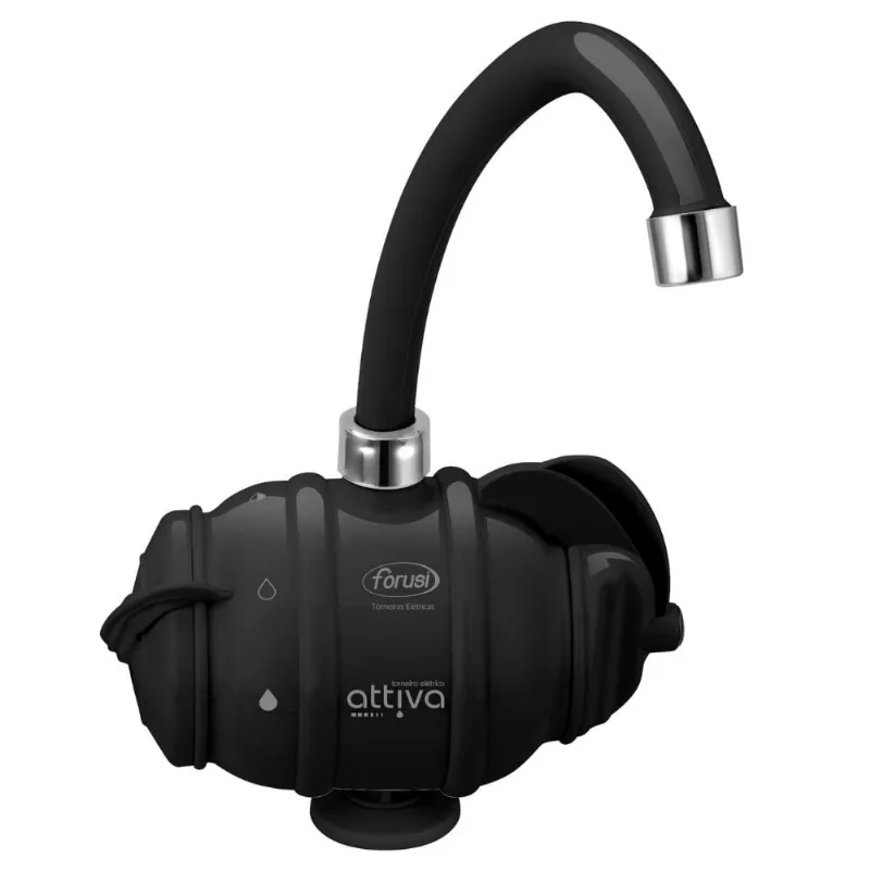 Torneira Elétrica Attiva Mesa 127v 5400w Preta Forusi