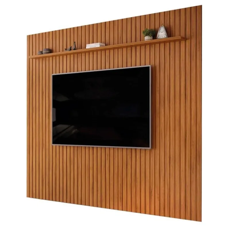 Painel Suspenso para TV Trento 275,7 275,7CM MDF Freijó DJ Móveis - Dj Móveis