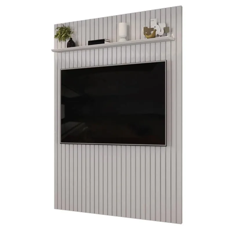 Painel Suspenso para TV Trento 183 Ripado 183CM MDF Amêndoa DJ Móveis - Dj Móveis