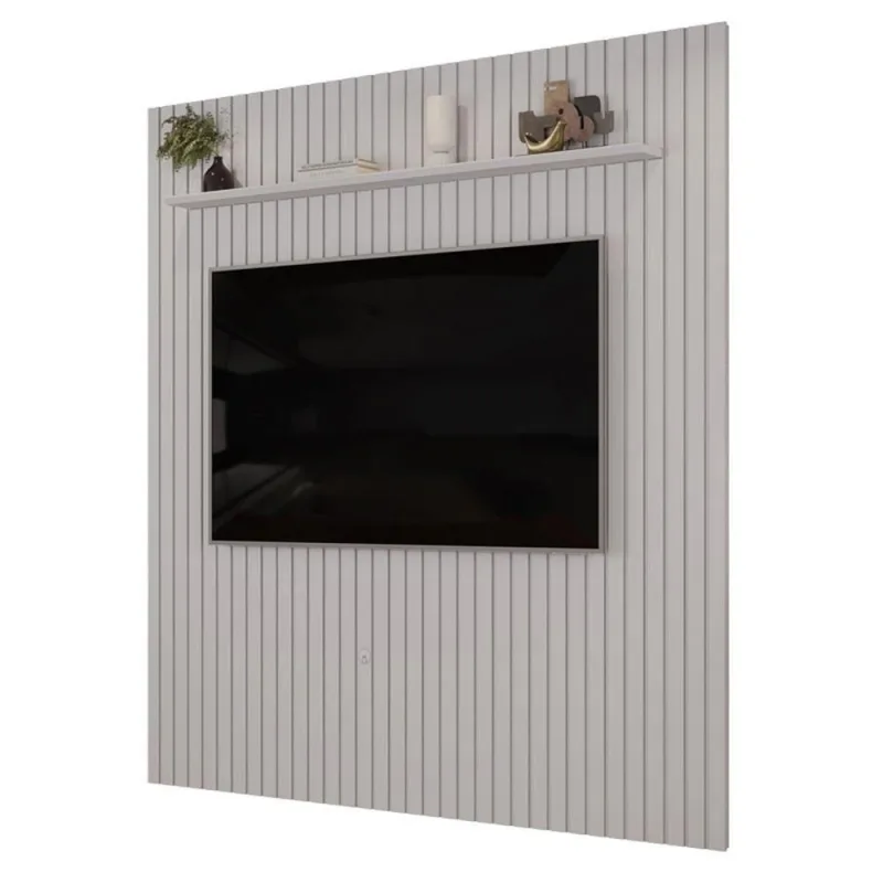 Painel Suspenso para TV Trento 223 Ripado Bali 223CM MDF Café DJ Móveis - Dj Móveis
