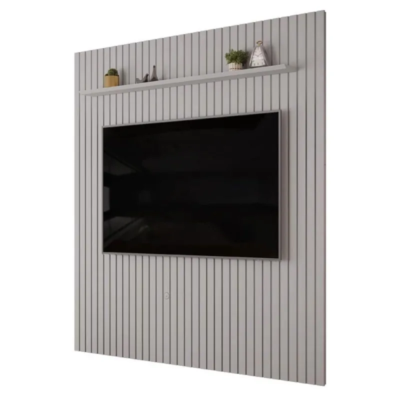 Painel Suspenso para TV Trento 250 Ripado 250CM MDF Café DJ Móveis - Dj Móveis