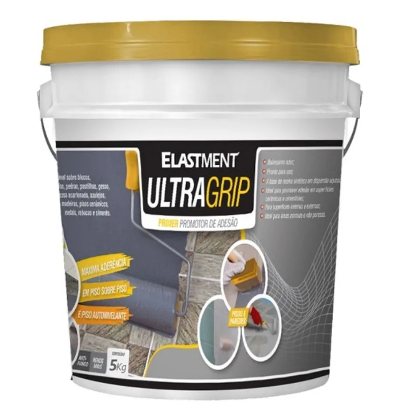 Primer Promotor de Aderência Superfícies Lisas Ultragrip Drylevis Primer Promo Aderencia Ultragrip 5kg Lajes e Telhados