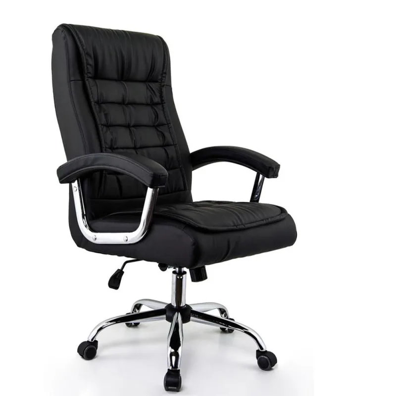 Cadeira de Escritório Presidente Fox Base Cromada com Rodinha Molas Ensacadas Preta - UT-C351 - Não Disponível - Móveis