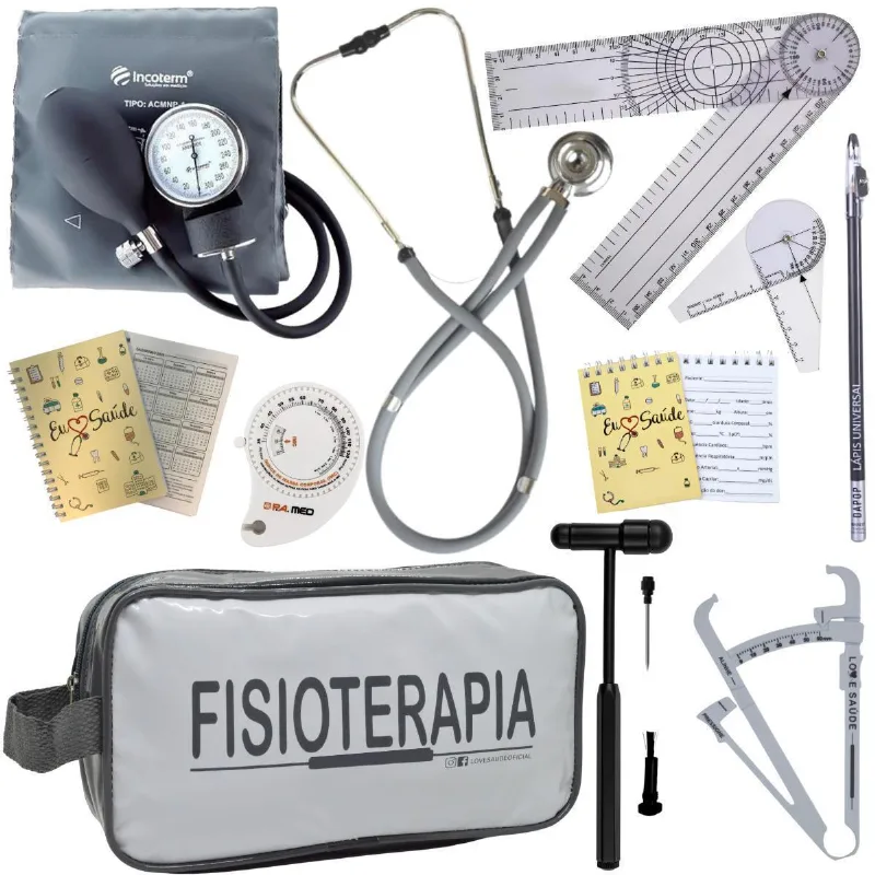 Kit Fisioterapia Goniômetro Martelo Buck- Grafite Incoterm