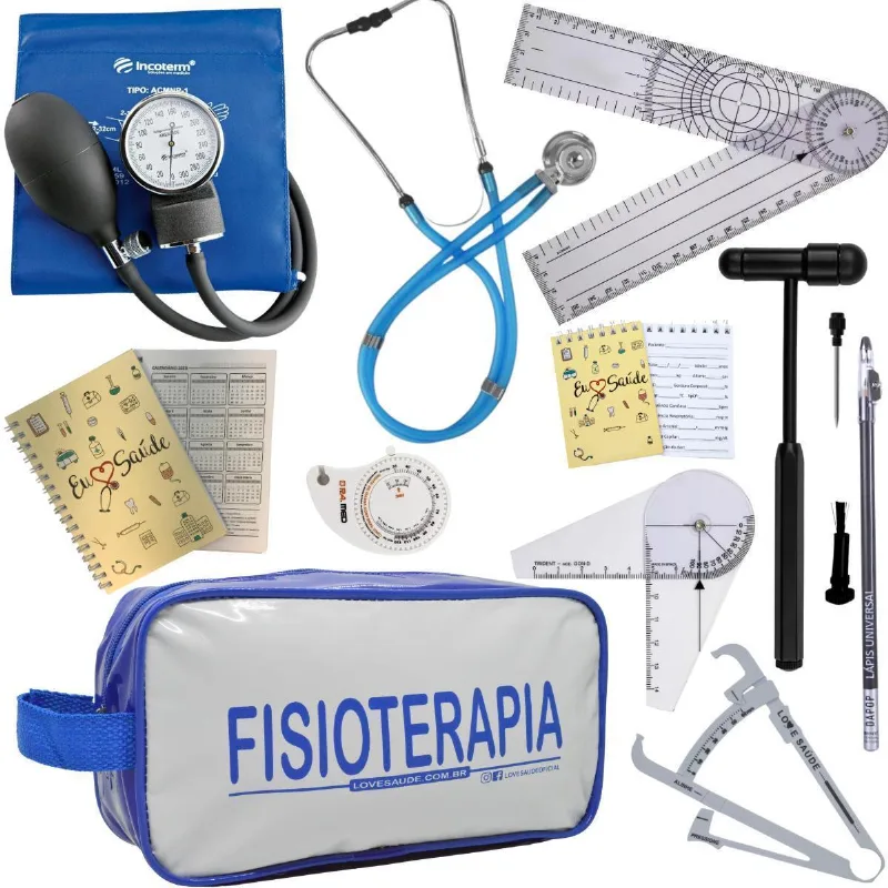 Kit Fisioterapia Goniômetro Martelo Buck- Azul Incoterm