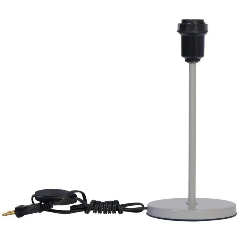 Base Abajur Tamanho P Redondo 25W Metal Luminoteca Cinza Bivolt