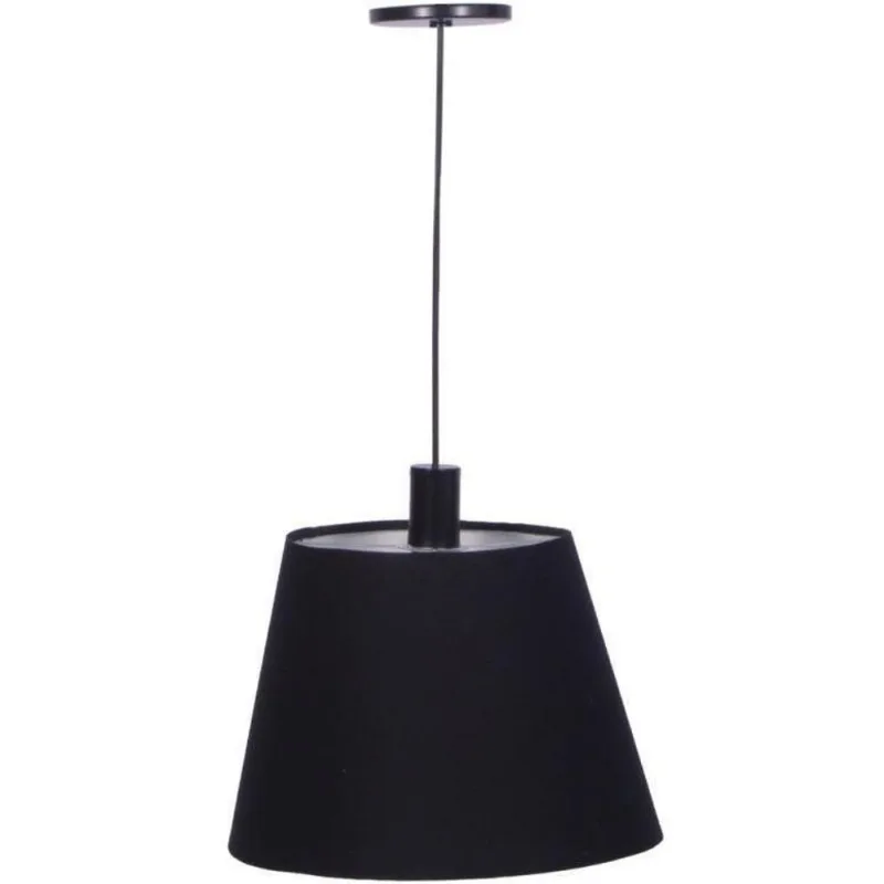 Pendente 1 Lâmpada 25W Algodão Luminoteca 1191 Preto Bivolt