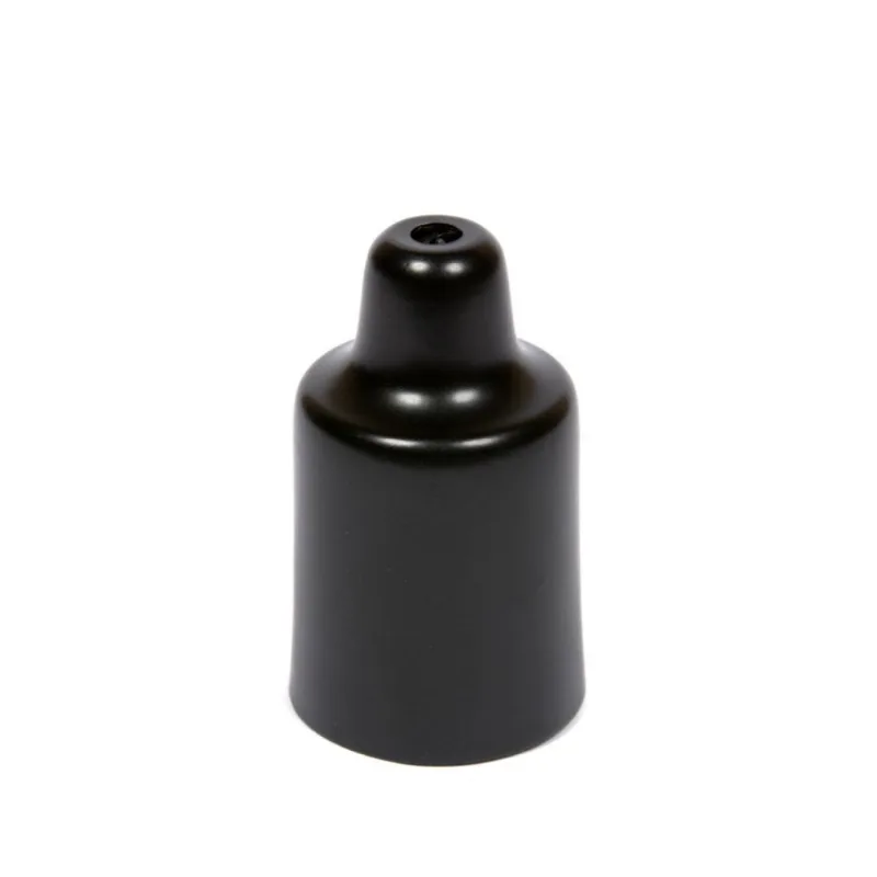 Soquete com Capa 1 Lâmpada 25W Alumínio Luminoteca 1237 Preto Bivolt