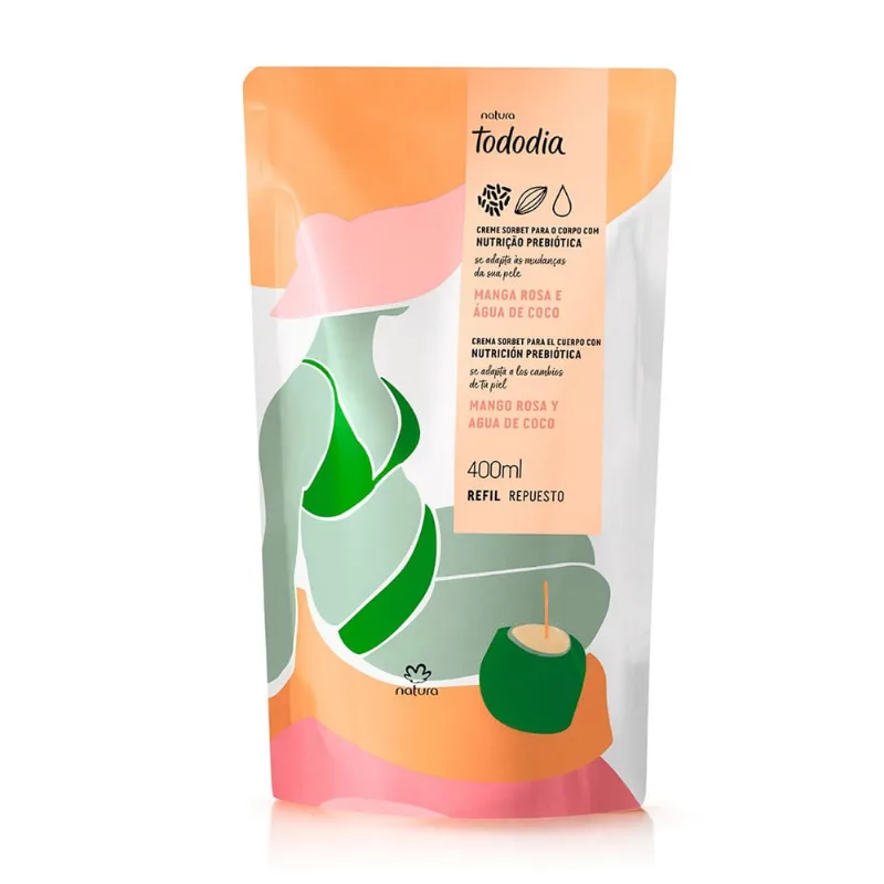 Natura tododia hidra sorbet manga rosa agua coco refil 400ML