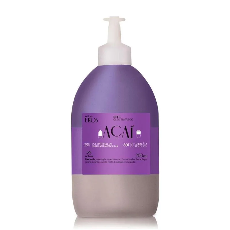 Refil Óleo Trifásico Corporal Natura Ekos Açai 200Ml