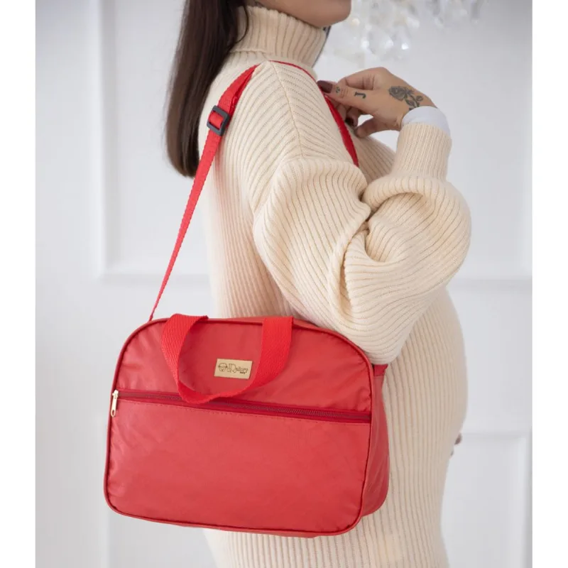 Bolsa Maternidade Bebê Pequena Para Passeio Luxo Vermelho