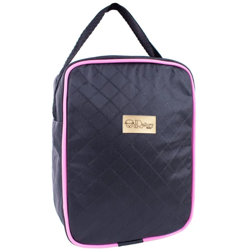 Maternidade Bolsa Térmica para Mamadeira e Marmitinha Preto com rosa