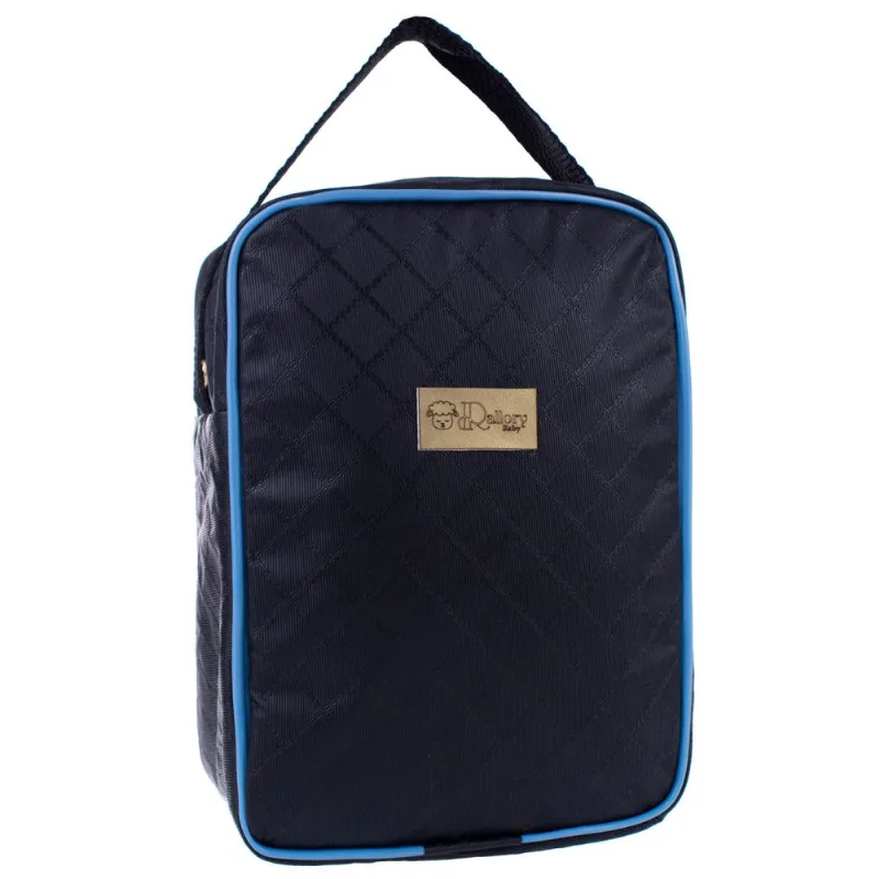 Maternidade Bolsa Térmica para Mamadeira e Marmitinha Preto com azul