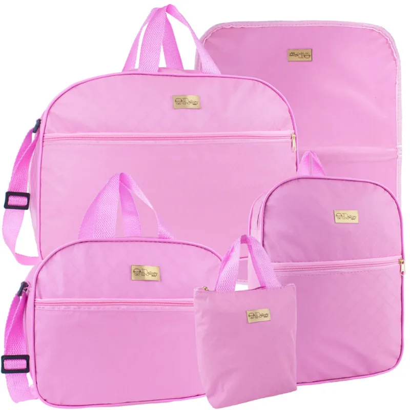 Kit Maternidade 5 Peças Versátil Moderno Menino e Menina Rosa Bebê