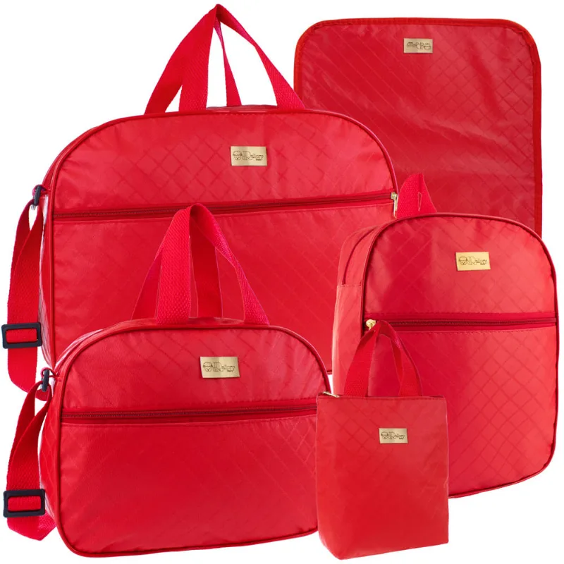 Kit Maternidade 5 Peças Versátil Moderno Menino e Menina Vermelho