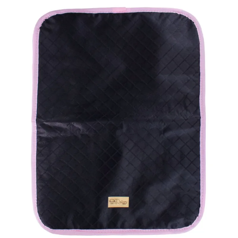 Trocador Fralda Portátil Bebê Impermeável Dobrável Acolchoado Preto com Rosa