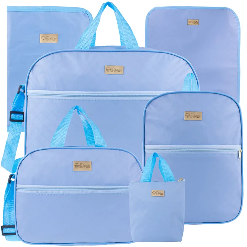 Kit Maternidade 6 Peças Versátil Moderno Menino e Menina Azul Bebê