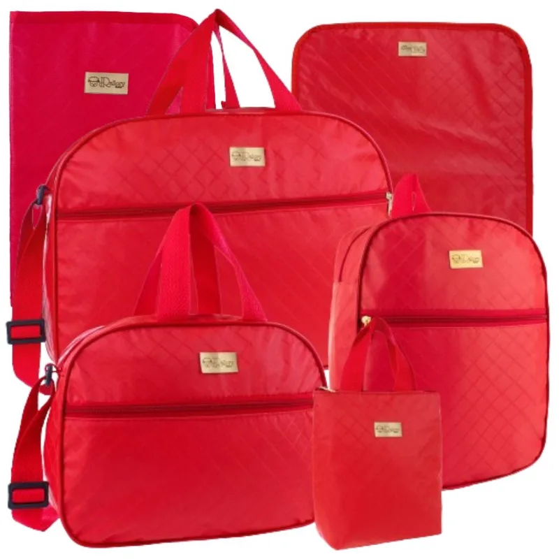 Kit Maternidade 6 Peças Versátil Moderno Menino e Menina Vermelho