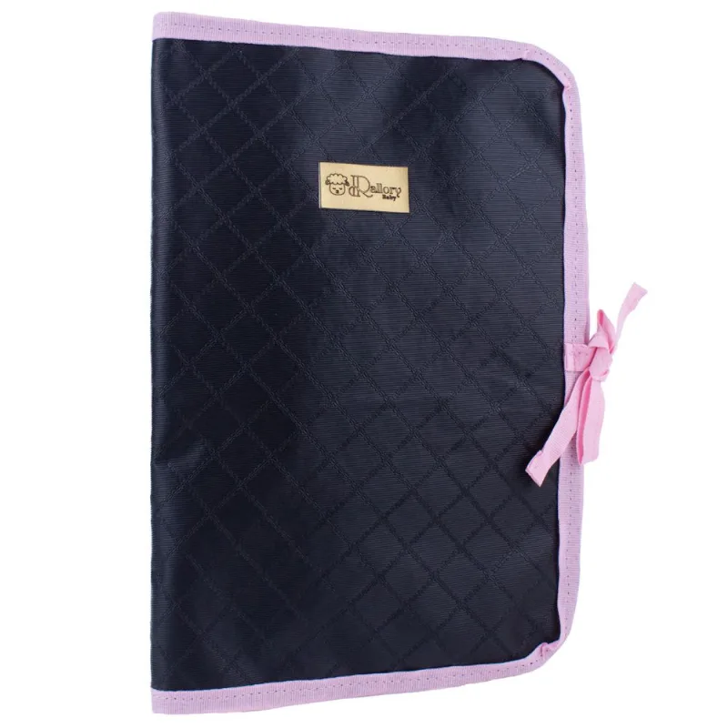 Porta Documentos Do Bebê Capa Para Caderneta De Vacinação Preto com Rosa