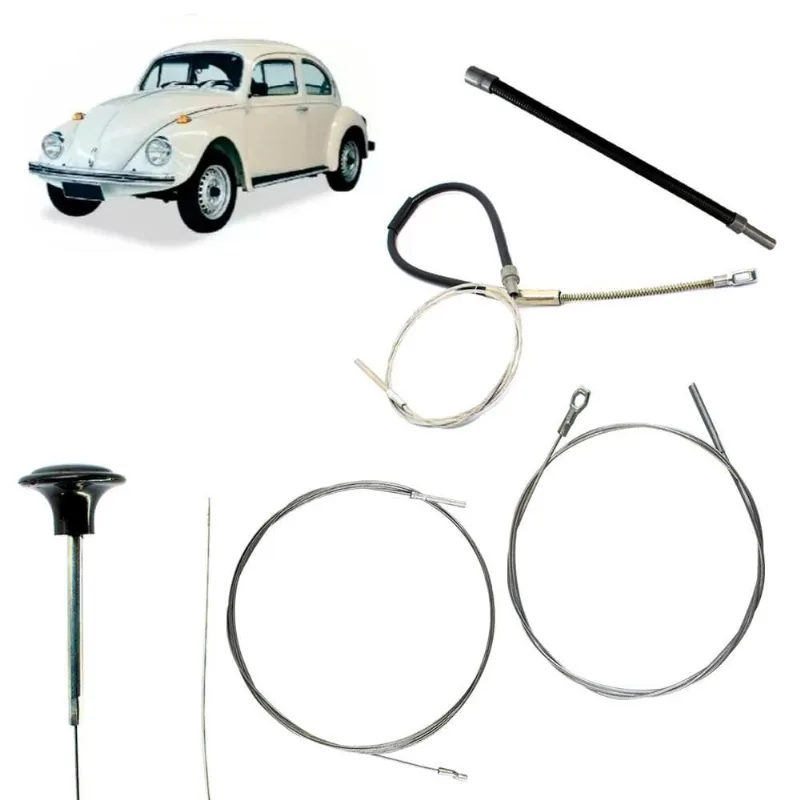 Kit Cabo Capô Acelerador Freio Embreagem Tubo Flex Do Fusca