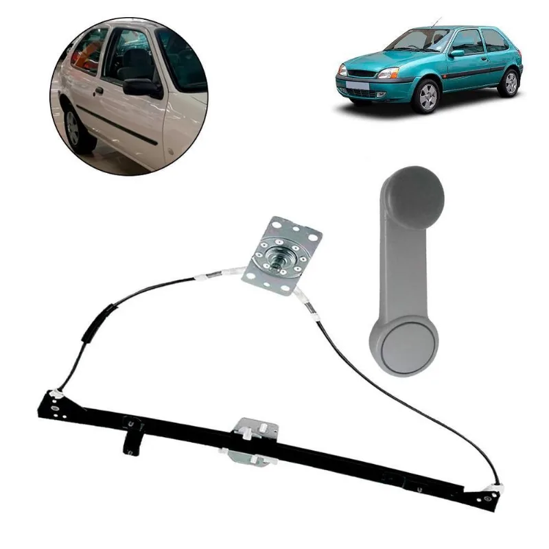 Kit Maquina Vidro Manivela Fiesta 1996 A 2003 2p Dir Manual