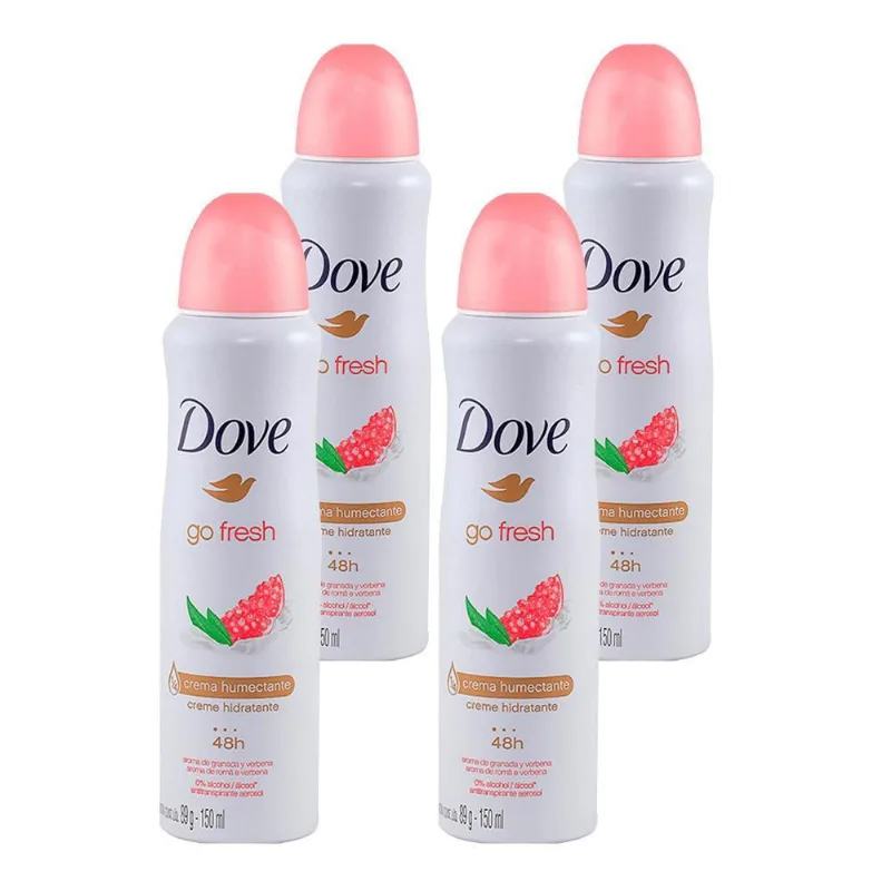 Kit Com 4 Desodorante Aerosol Dove Go Fresh Romã 89G