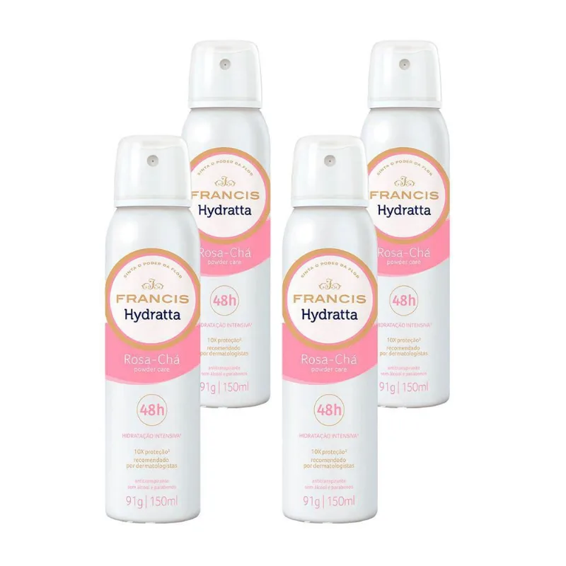 Kit 4 Desodorante Aerosol Francis Proteção Feminino 165Ml