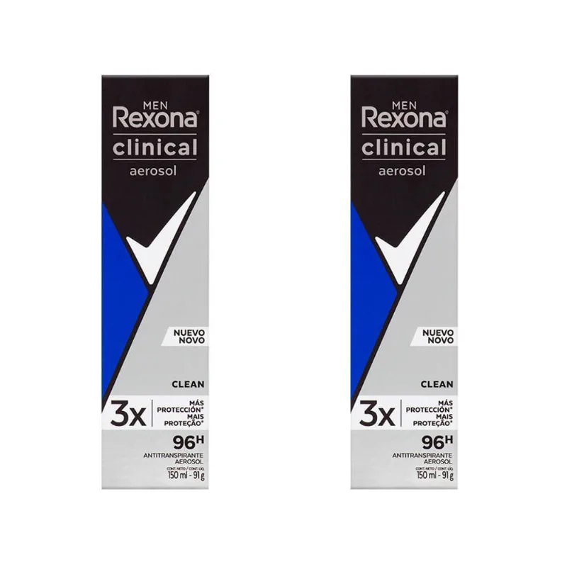 Kit Com 2 Desodorante Aerosol Rexona Clinical Proteção 150Ml