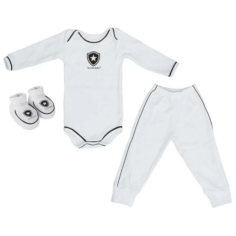Kit Bebê Botafogo 3 Peças Longo Torcida Baby RN