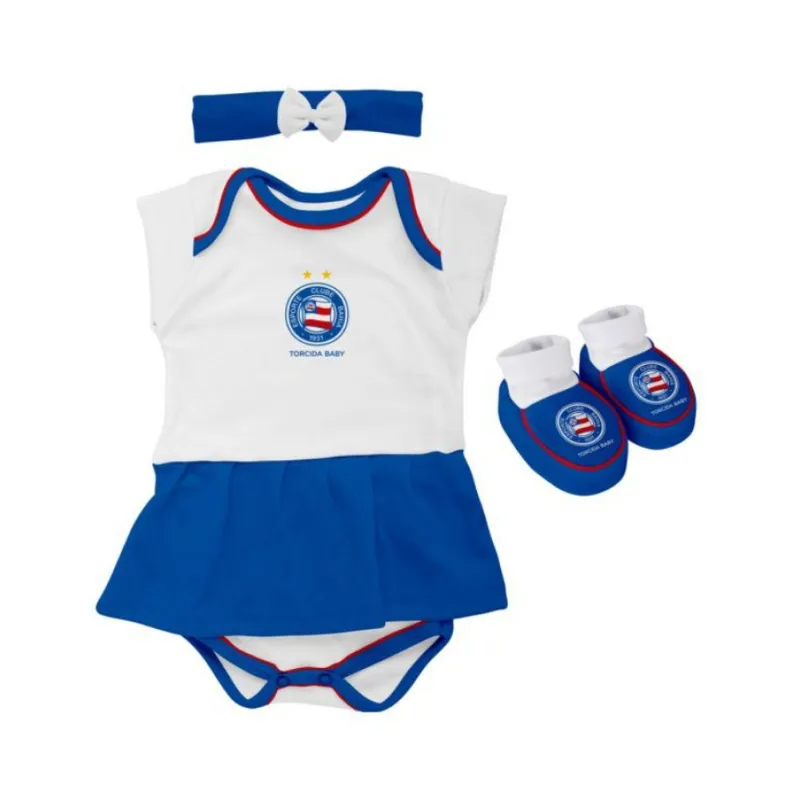 Kit Bebê Bahia 3 Peças Menina Torcida Baby RN - Torcida Baby