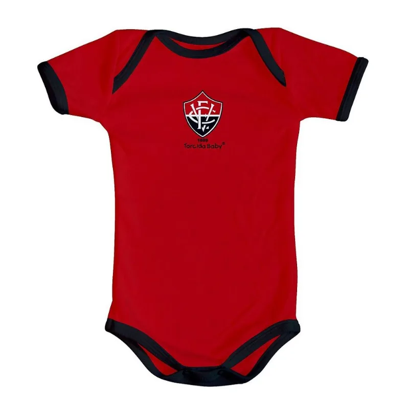 Body Bebê Vitória Oficial Vermelho - Torcida Baby RN - Torcida Baby