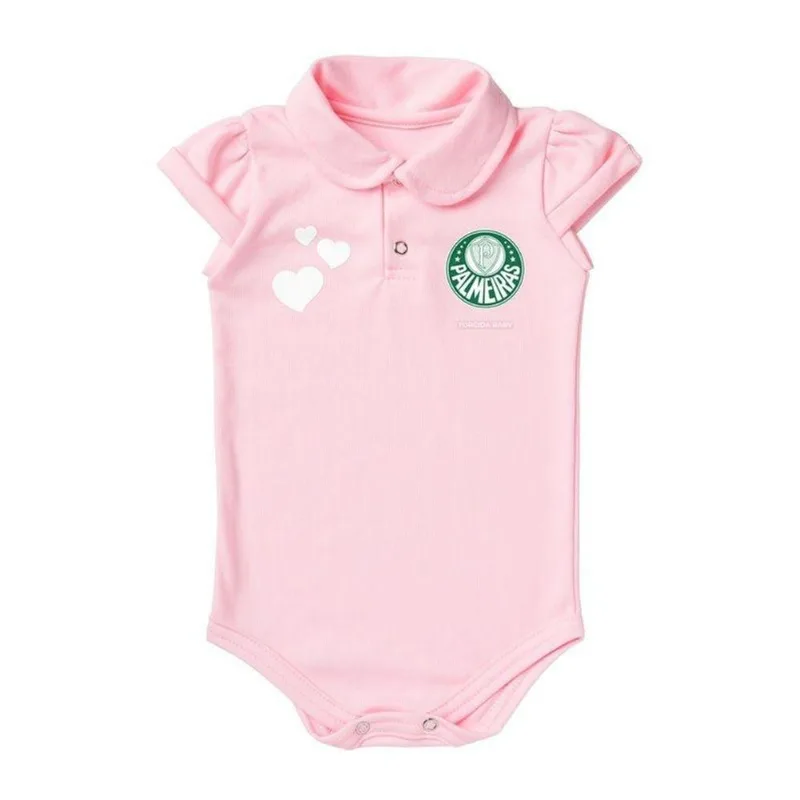 Body Palmeiras Polo Rosa Torcida Baby G / Rosa - Torcida Baby