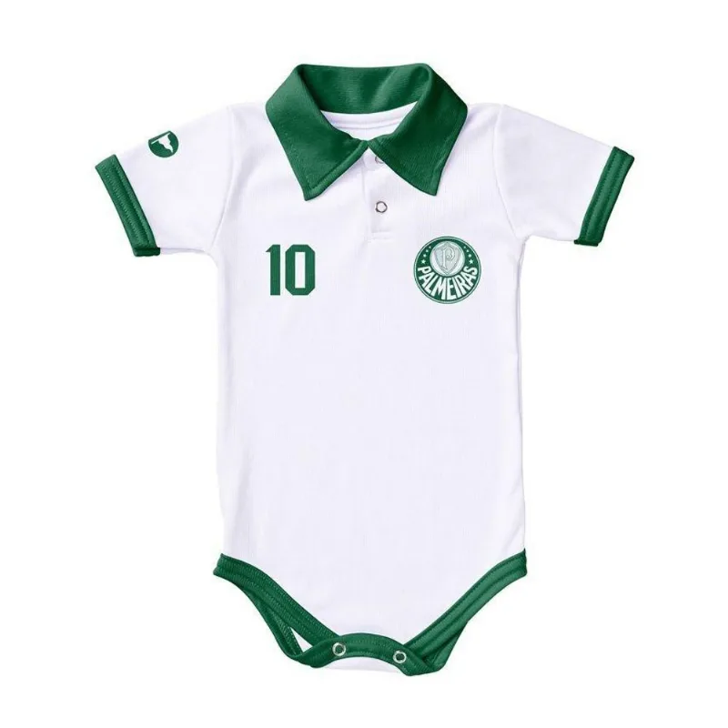 Body Palmeiras Polo Branco Torcida Baby RN / Branco - Torcida Baby