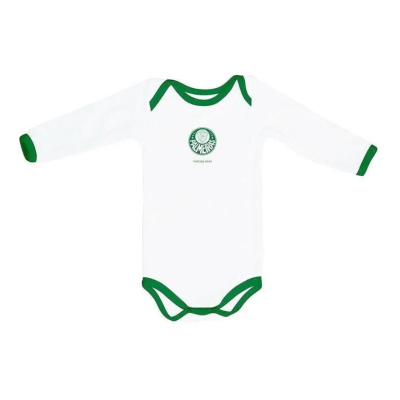 Body Palmeiras Longo Branco Torcida Baby Oficial Tam 2 - Torcida Baby