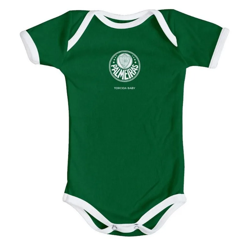 Body Bebê Palmeiras Verde Curto Oficial - Torcida Baby GG - Torcida Baby