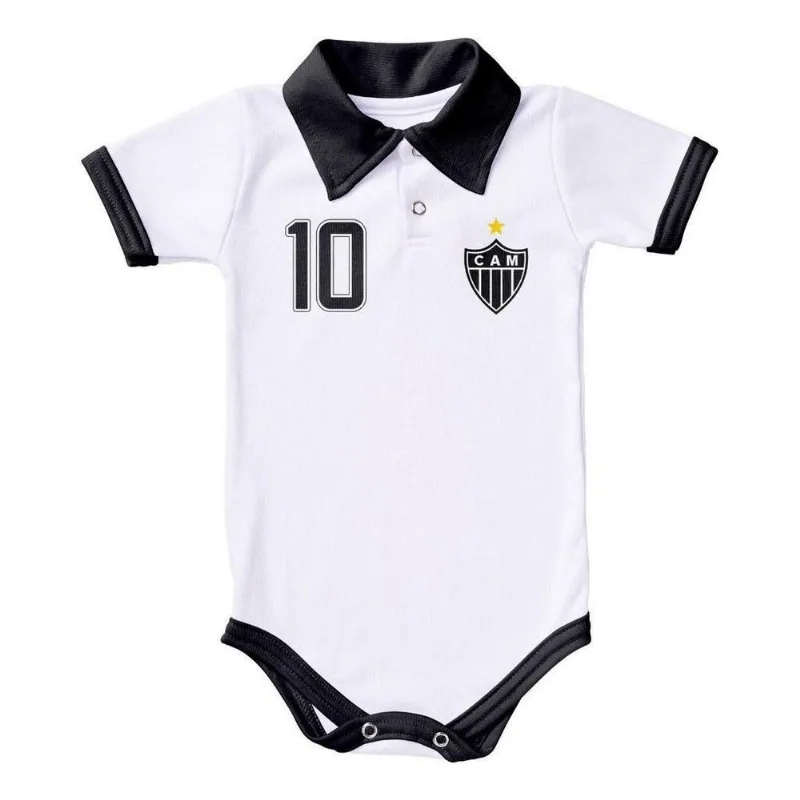 Body Atlético MG Polo Branco Torcida Baby RN / Branco - Torcida Baby